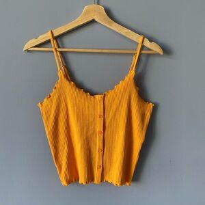 NWT Orange Pieces Ribbed Cami Tank